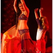 Jasmin Mazloum ze swoją najmłodszą kursantką, V Impreza Taneczna, styczeń 2006